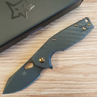 Fox Yaru Linerlock Folding Knife 3'' M398 Steel Blade Carbon Fiber Handle 527LICF