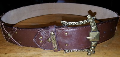 Betsey Johnson genuine Italian leather brass buckle brown  display picture 2