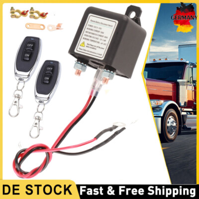 Batterietrennschalter DC 12V 250A, Funkschalter Set mit 2pcs Fernbedienung