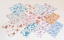 30 x VINTAGE REGENBOGEN BLUMEN 5 ZOLL STOFF PATCHWORK QUADRATE ST&Uuml;CKE CHARM PACK