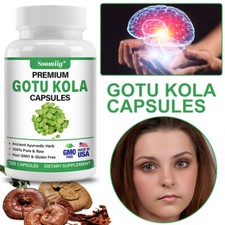 Gotu Kola Extract Capsules 1300mg-Veg Caps-Brain Health,Cognition Memory Support