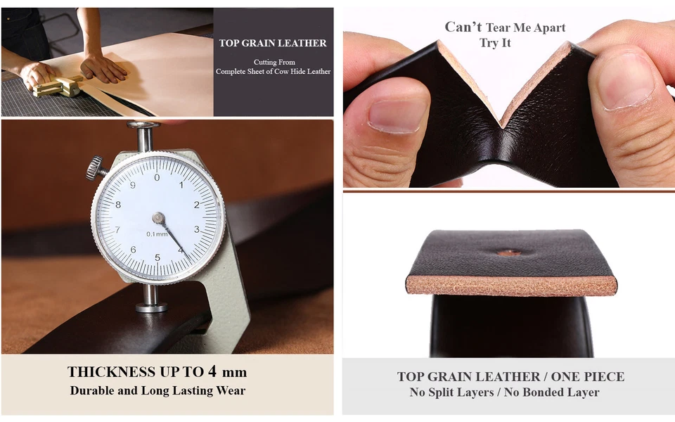 FULL GRAIN Genuine Leather Belt Strap without Buckle UNISEX BELT - Image 2 of 3