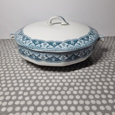 Empire Ware Stoke-on-Trent Blue & White Shallow Lidded Tureen