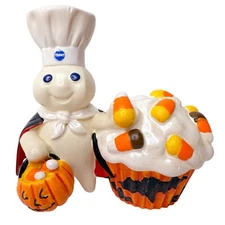 Danbury Mint Pillsbury Doughboy Halloween Poppin Fresh Holiday Cupcakes Figure