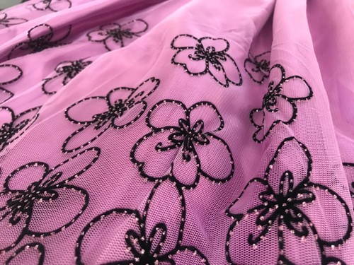 Girls Formal Dress Size 12 Purple and Black Flower Print Dress - Picture 2 of 5