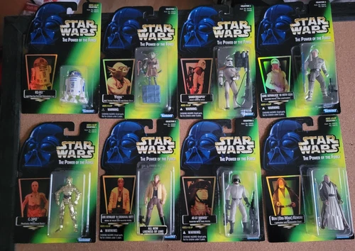 STAR WARS POWER OF THE FORCE GREEN CARD VARIOUS YODA SKYWALKER LEIA R2 C-3PO