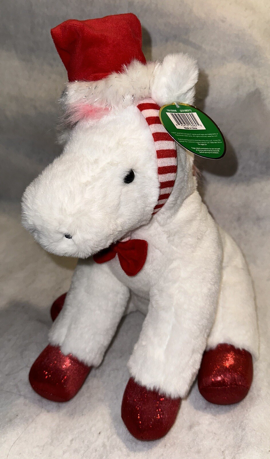 FAO Schwarz Sparklers Wear and Share 12" peluche pony con cappello rimovibile. Nuovo con etichetta