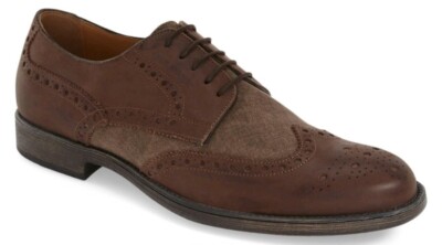 GEOX Men\'s Brown Brogue Dress Shoes Geox® WALK PLEASURE MAN: Cognac Leather shoes | Geox ® main image 2