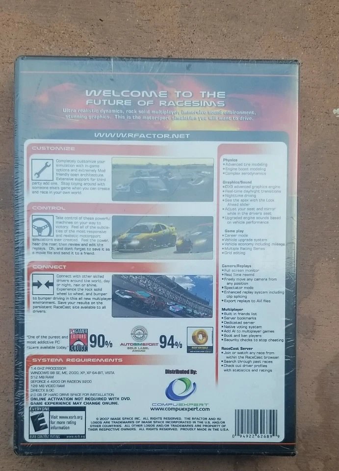rFactor R Factor Version 1.255 (PC Game 2005) Windows Racing NEW SEALED - Image 2 of 3