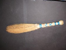 Vintage Handmade Straw Whisk Broom w/Hanging Handle - 18" Long