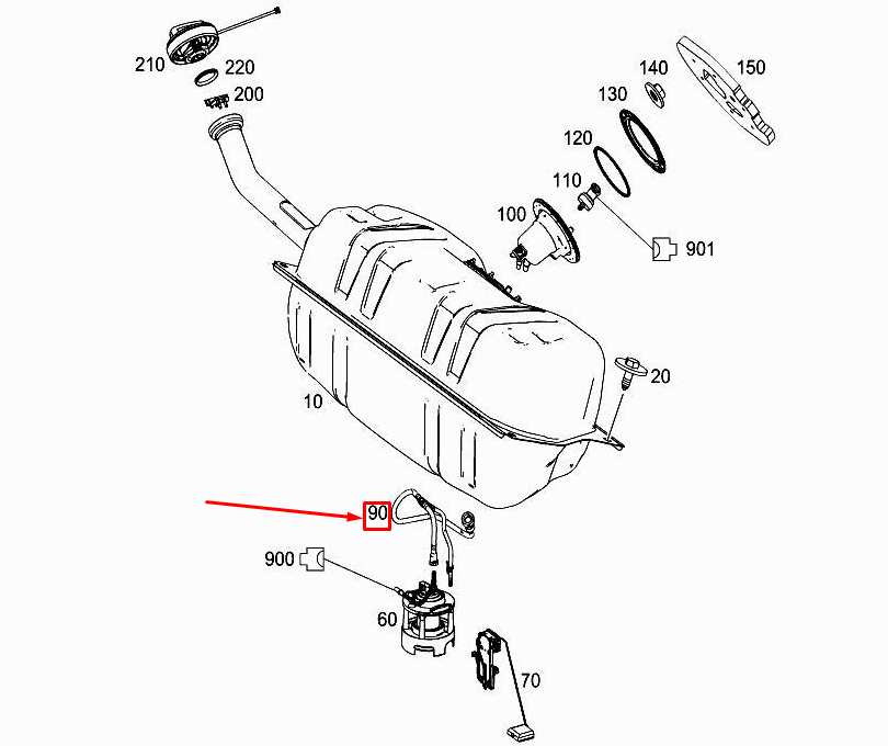 MERCEDES-BENZ SL R231 Fuel Pump Fuel Line A2314701200