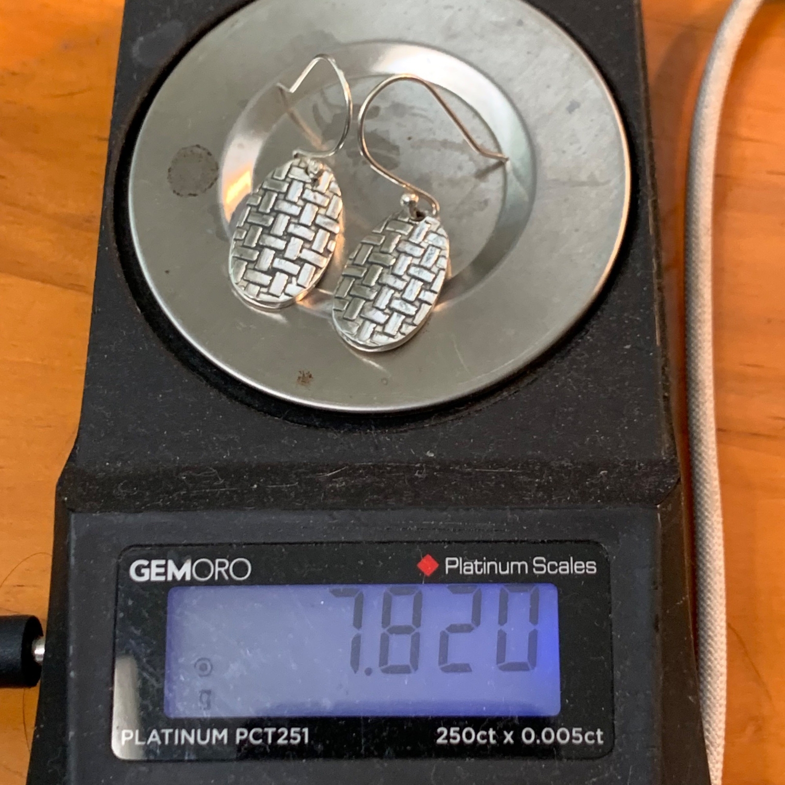 VTG Solid Sterling Silver 925 Oval Dangle Earring… - image 7