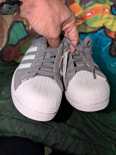 Adidas Originals Superstar Grey White Suede Shoes Men's Size 10 NIB IF3645 - Picture 9 of 10