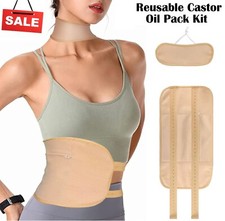 Reusable Castor Oil Pack Kit Compress Wrap Belt for Inflammation Toxin Remover