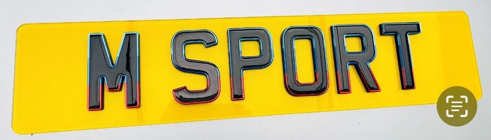 4D Black 6mm & MSport Gel on Front & Rear Show Number Plates - Assembled — 第 4/4 张图片