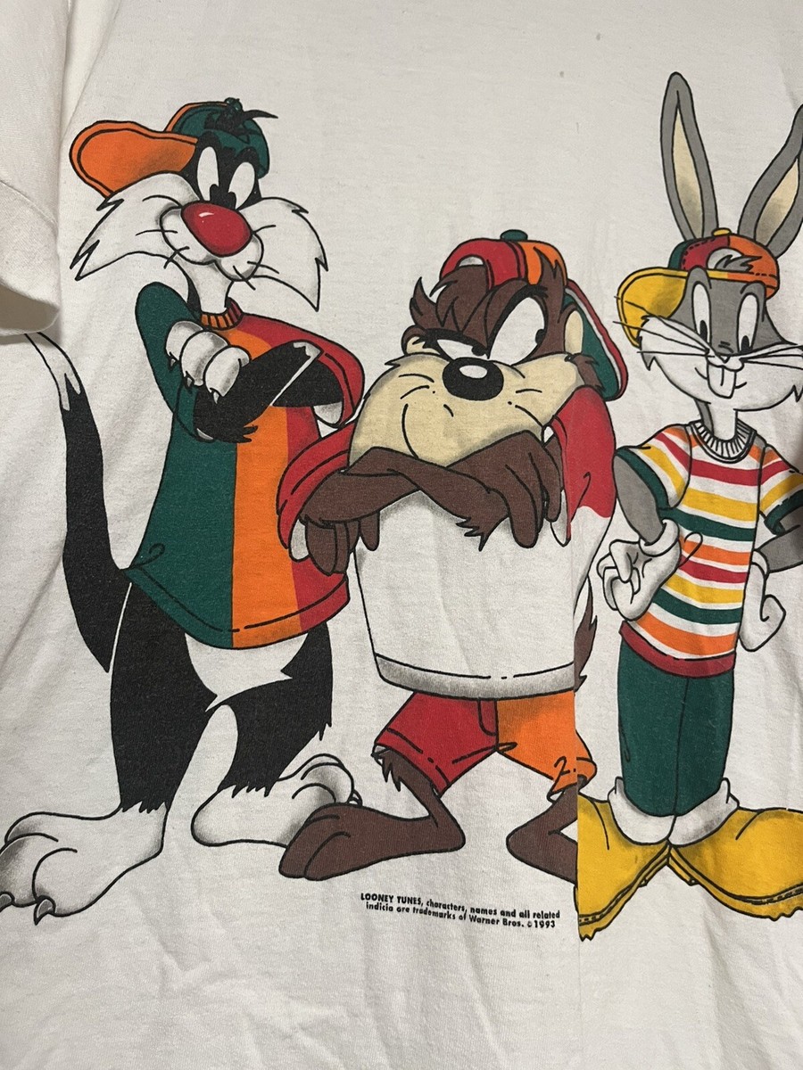 90s Looney Tune Bugs Bunny Taz Shirt XL Double Sided Vintage Jerry