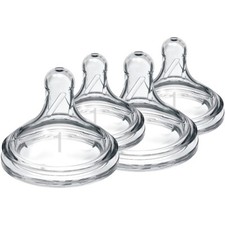 Dr. Brown  s Natural Flow Wide-Neck Silicone Nipple Level 1 0-3M , 4 Pack