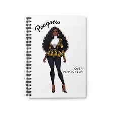 Empowering Spiral Notebook - Progress Over Perfection, Inspirational Journal,