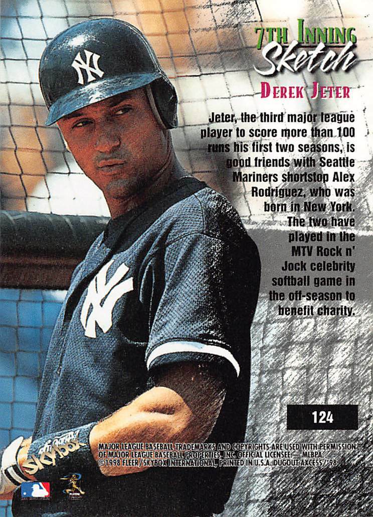 1998 Skybox 7th Inning Sketch Derek Jeter #124 NM/MT NEW YORK