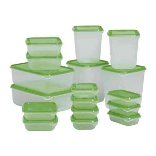 Ikea Pruta Food Container 601.496.73, Set of 17, Green
