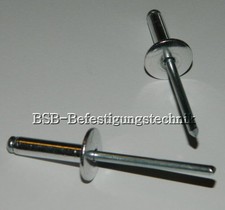 50 Stk. Gro&szlig;kopf  Blindnieten  5x20 Kopf 14mm ALU/Stahl Rivet's
