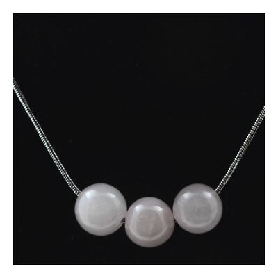 Collier Perles Quartz Rose 8 Mm - Chaine En Acier Inoxydable | Bijou Lithothérapie Neuf Avec étiquettes