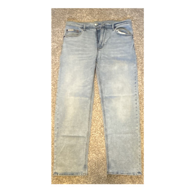 Calvin Klein Signature 90s Straight Fit Light Wash Blue Denim Jeans Stretch