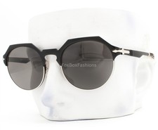 Persol Sunglasses PO2488-S 1118/B1 Brushed Black Metal Silver Gray Glass No Case