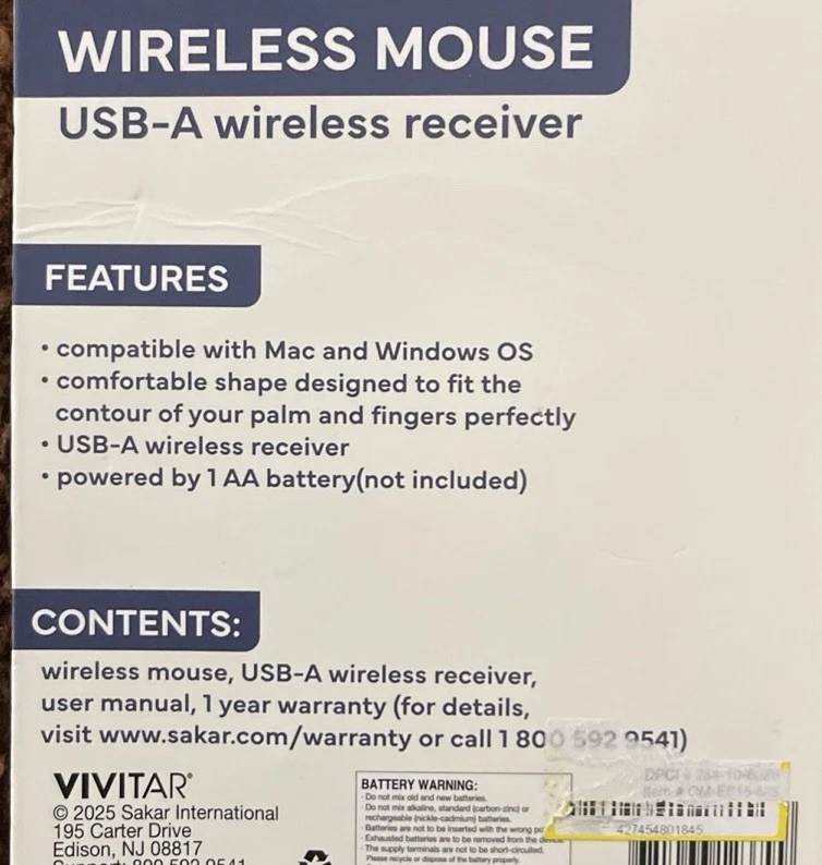 Vivatar - Wireless Mouse - USB-A Receiver - Cute - Shaped Like Mouse - Image 4 of 4