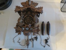 Vintage Large German Black Forest Hunter's Deer's Head Cuckoo Clock - Untested