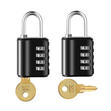2-piece combination padlock, 4-digit password lock with key, 2 types of unloc...