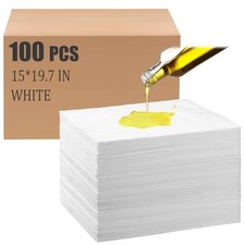Oil Absorbent Pads Weight Dimpled Pad Garage 15 x 19.7 Inch 100 White