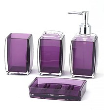 Bathroom Accessories Set,4 pcs Acrylic Bathroom Accessory Set with Soap Dispe...