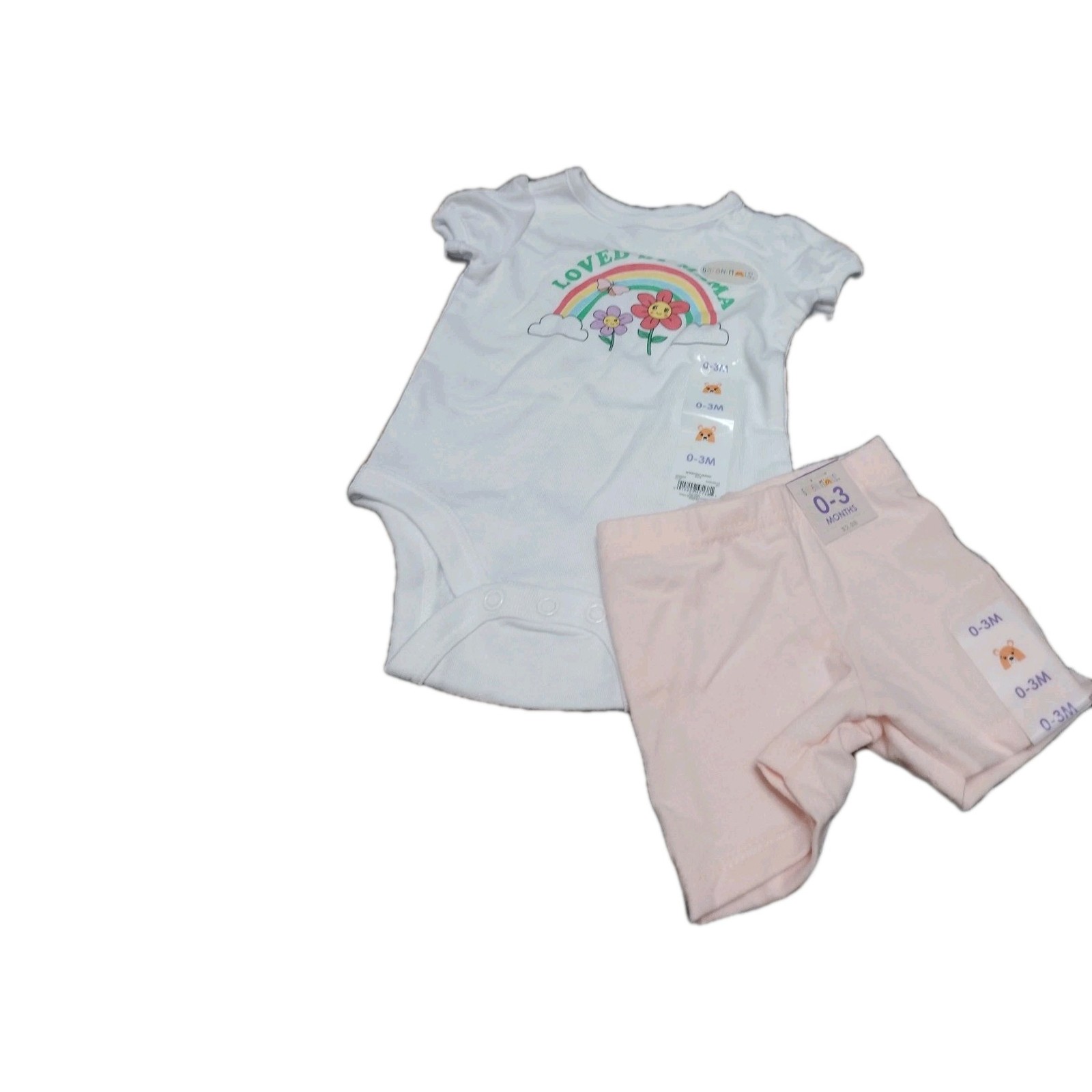 Garanimals Infant Baby Girl 0-3 Months 2 P Summer Set Loved My Mama Mother's Day