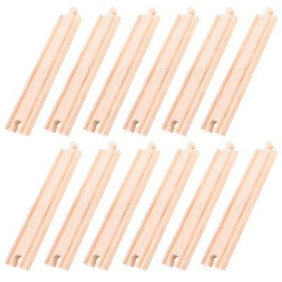 Bigjigs Schiene Holz lange Geraden (12er Pack) Zug Gleiserweiterung kompatibel