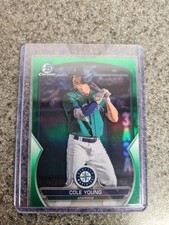 2023 Bowman Draft Baseball Cole Young Base Chrome Green Refractor /99