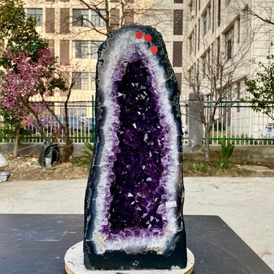 32.17LB   Natural Amethyst Geode Quartz Crystal Cluster Cathedral Energy healing