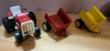 TONKA 1970's Vintage Lawn Tractor  Trailer In Red and White.  Xtra Trailer