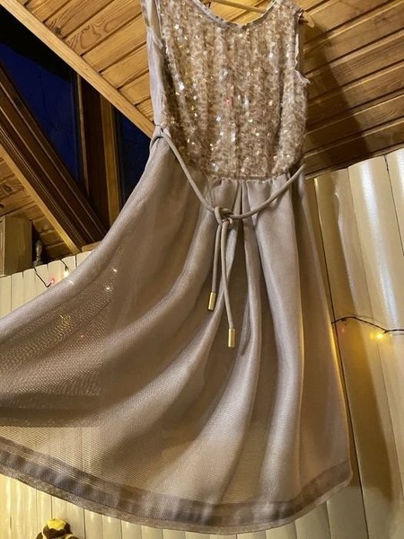 Women Escada Dress Beige Silk 38