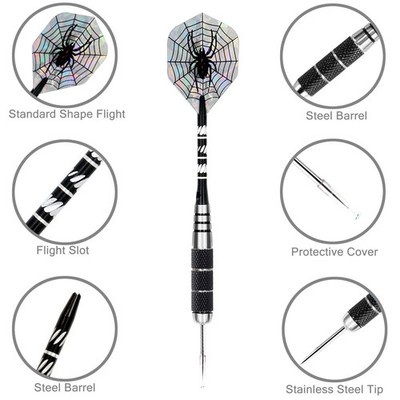 Steel Tip Darts Set Professional Metal Barrel Aluminum Shafts Dartboard Game