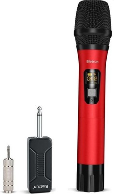 UHF-Dual-Handmikrofon, dynamisch, Reichweite 260 ft, 6,35-mm-Stecker, Bietrun