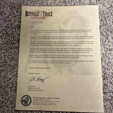 George T. Stagg 2023 BTAC Info Sheet & Letter – Buffalo Trace Bourbon Ephemera