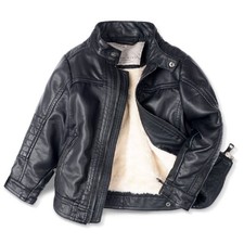 LJYH Boys Leather Jackets New Spring Children Collar Motorcycle Faux Leather