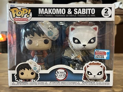 DEMON SLAYER POP! MAKOMO & SABITO 2-PACK 2023 FALL CONVENTION EXCLUSIVE !