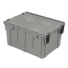 Global Industrial Gray Distribution Container With Hinged Lid