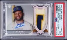 Jackson Chourio 2024 Topps Dynasty Silver Rookie Patch Auto 1/5 PSA 9 Pop 1 Card
