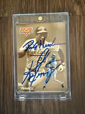 1992 Pinnacle- Rickey Henderson / Ken Griffey Jr. Auto Autograph- 