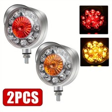 2pcs Amberred Double Face Turn Signal Lights Cars Truck Fender Pedestal Light 2pcs Amberred Double Face Turn Signal Lights Cars Truck Fender Pedestal Light