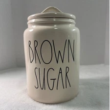 Rae Dunn Brown Sugar Ceramic Canister Jar with Lid Artisan Collection by Magenta