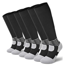 IRAMY Compressive Soccer Socks Ankle Compression Large Black-three Packs